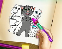 Talking Angela Coloring Book - Talking Friends Games