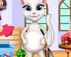 Talking Friends Games,  Talking Angela Pregnant Cleaning, Games-kids.com