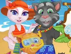 Talking Friends Games, Talking Angela Summer Vacation, Games-kids.com