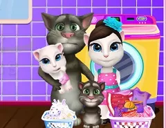 Play free Talking Tom Family Washing Clothes - Talking Friends Games ...