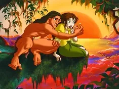 Tarzan Games, Tarzan and Jane Romantic Puzzle, Games-kids.com