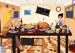 Girl Games, Thanksgiving Cleanup, Games-kids.com