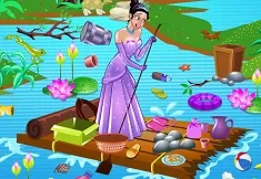 Princess and the Frog Games, Tiana Pond Cleaning, Games-kids.com