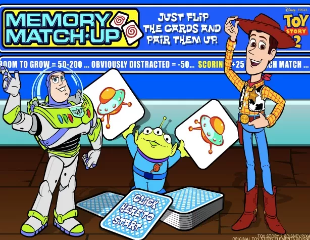 Toy Story Games, Toy Story Memory, Games-kids.com