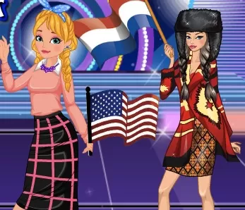 Dress Up Games, USA vs Russia Beauty Contest, Games-kids.com