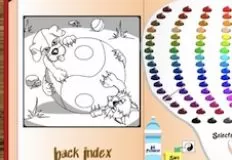 Animal Games, Ying Yang Puppy and Kitty Coloring, Games-kids.com